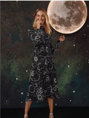 Johnny Was “The Janie Favorite” Seamed Mock Neck Dress